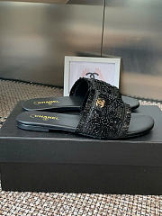 Kitlife Chanel 2026 Flower Embroidery Slippers Black - 6