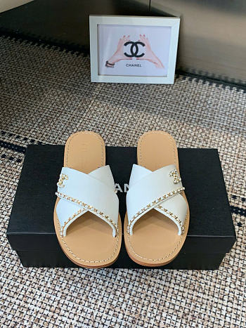 Kitlife Chanel 2026 Chain Sandals in White