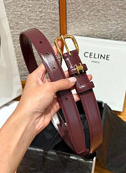 Kitlife Celine Vivienne Belt 25mm In Burgundy Taurillon Leather  - 5
