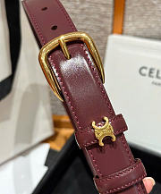 Kitlife Celine Vivienne Belt 25mm In Burgundy Taurillon Leather  - 3