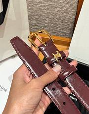 Kitlife Celine Vivienne Belt 25mm In Burgundy Taurillon Leather  - 2