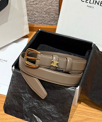 Kitlife Celine Vivienne Belt 25mm In Gray Taurillon Leather 