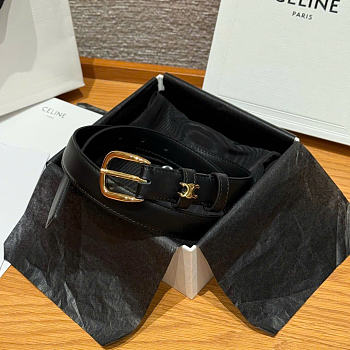 Kitlife Celine Vivienne Belt 25mm In Black Taurillon Leather
