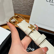 Kitlife Celine Vivienne Belt 25mm In White Taurillon Leather - 6