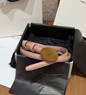 Kitlife Celine Thin Plate Belt 13mm In Pink Taurillon Leather