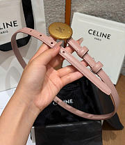 Kitlife Celine Thin Plate Belt 13mm In Pink Taurillon Leather - 4