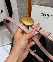 Kitlife Celine Thin Plate Belt 13mm In Pink Taurillon Leather - 3