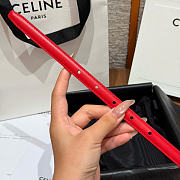 Kitlife Celine Thin Plate Belt 13mm In Red Taurillon Leather - 6