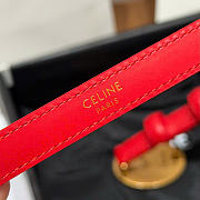 Kitlife Celine Thin Plate Belt 13mm In Red Taurillon Leather - 5