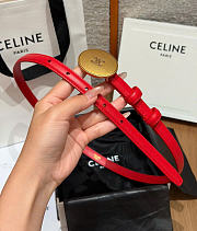 Kitlife Celine Thin Plate Belt 13mm In Red Taurillon Leather - 2