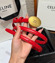 Kitlife Celine Thin Plate Belt 13mm In Red Taurillon Leather - 3
