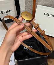 Kitlife Celine Thin Plate Belt 13mm In Brown Taurillon Leather  - 5