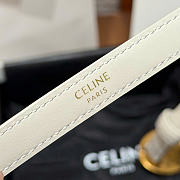 Kitlife Celine Thin Plate Belt 13mm In White Taurillon Leather  - 2