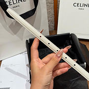 Kitlife Celine Thin Plate Belt 13mm In White Taurillon Leather  - 3