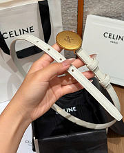 Kitlife Celine Thin Plate Belt 13mm In White Taurillon Leather  - 4