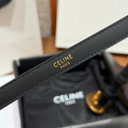 Kitlife Celine Thin Plate Belt 13mm In Black Taurillon Leather  - 6