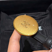 Kitlife Celine Thin Plate Belt 13mm In Black Taurillon Leather  - 5