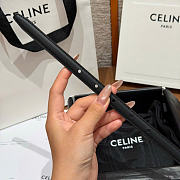Kitlife Celine Thin Plate Belt 13mm In Black Taurillon Leather  - 4