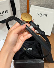 Kitlife Celine Thin Plate Belt 13mm In Black Taurillon Leather  - 3