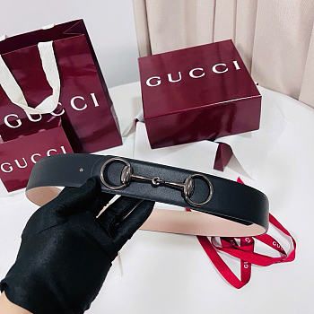 Kitlife Gucci Horsebit 1955 Belt Black With Black Hardware 4cm Width
