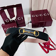Kitlife Gucci Horsebit 1955 Belt Black With Gold Hardware 4cm Width  - 1