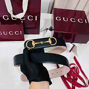 Kitlife Gucci Horsebit 1955 Belt Black With Gold Hardware 4cm Width  - 6
