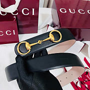 Kitlife Gucci Horsebit 1955 Belt Black With Gold Hardware 4cm Width  - 5