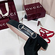 Kitlife Gucci Horsebit 1955 Belt Black With Silver Hardware 4cm Width - 1
