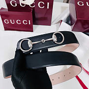 Kitlife Gucci Horsebit 1955 Belt Black With Silver Hardware 4cm Width - 4