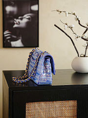 Kitlife Chanel 26C Violet Sequin CF Bag 15.5×25.5×6.5 cm - 5