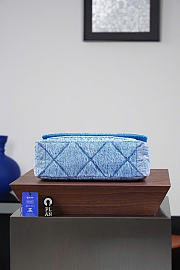 Kitlife Chanel Washed Denim Quilted Large Flap Bag Blue 29x17.5x9.5cm - 4