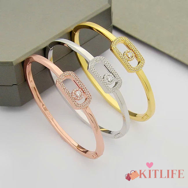 Kitlife Messika My Move Full Diamond Bangle In Gold/ Silver / Rose Gold  - 1
