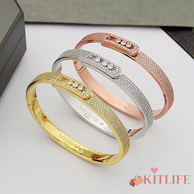 Kitlife Messika Bracelet With Pavé Diamonds In Gold / Silver / Rose Gold - 1
