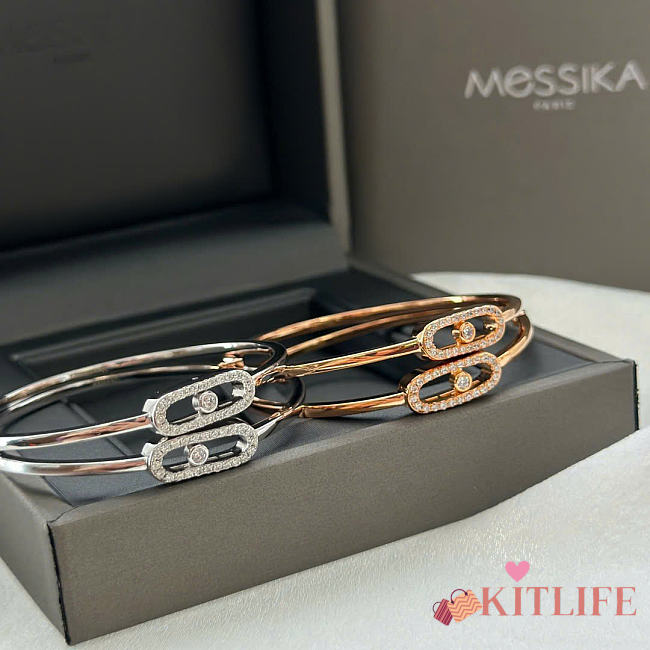 Kitlife Messika Large Hoop Earrings in Silver / Gold Rose - 1