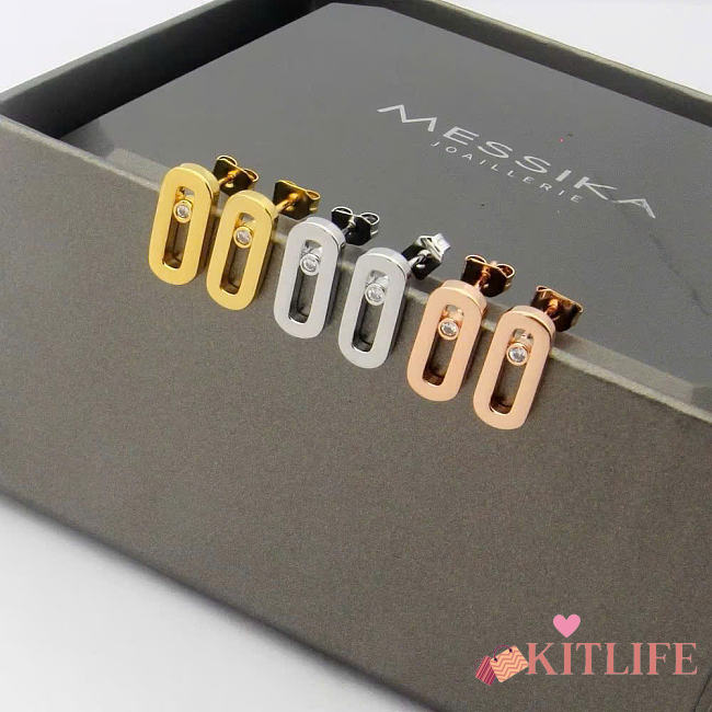 Kitlife Messika Move Uno Stud Earrings in Gold / Silver / Rose Gold - 1