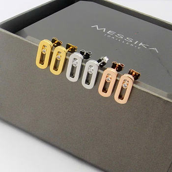 Kitlife Messika Move Uno Stud Earrings in Gold / Silver / Rose Gold