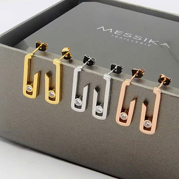 Kitlife Messika Single Diamond Polished Earrings in Gold / Silver / Rose Gold