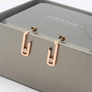 Kitlife Messika Single Diamond Polished Earrings in Gold / Silver / Rose Gold - 2