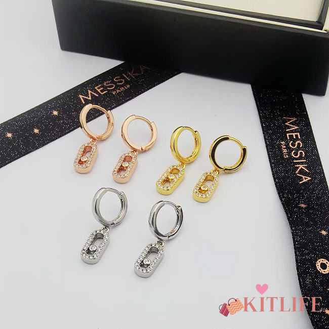 Kitlife Messika Move Uno Hoop Earrings In Gold / Silver / Rose Gold - 1