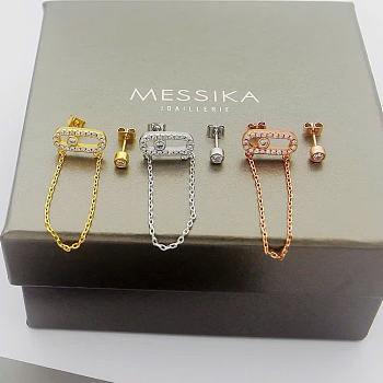Kitlife Messika Move Uno and Diamond Earrings in Gols / Silver / Rose Gold