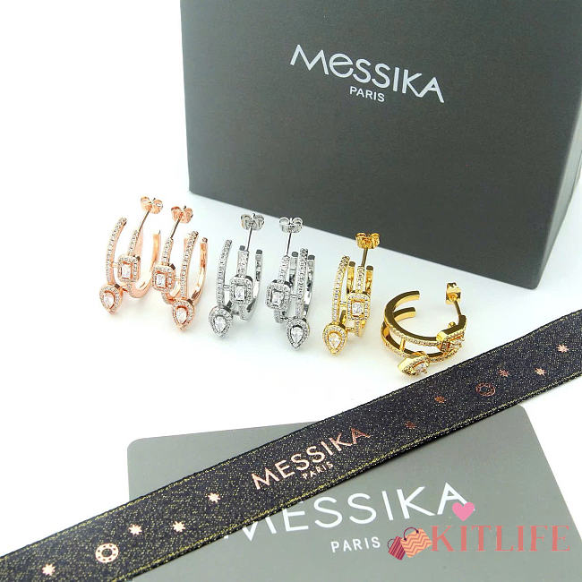 Kitlife Messika Teardrop-shaped Rock Candy Earrings In Gold / Silver / Rose Gold - 1