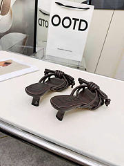 Kitlife Loewe Flamenco Knot Sandal In Dark Brown Lambskin  - 6