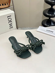 Kitlife Loewe Flamenco Knot Sandal In Green Lambskin  - 1