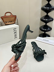 Kitlife Loewe Flamenco Knot Sandal In Green Lambskin  - 4