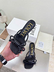 Kitlife Loewe Flamenco Knot Sandal In Black Lambskin - 3