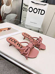 Kitlife Loewe Flamenco Knot Sandal In Pink Lambskin  - 1