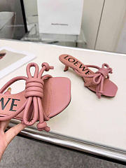 Kitlife Loewe Flamenco Knot Sandal In Pink Lambskin  - 4