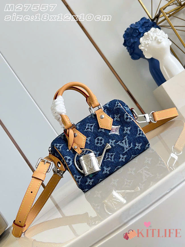Kitlife Louis Vuitton Speedy 18 Bandoulière Blue Denim M27557 18x12x10cm - 1