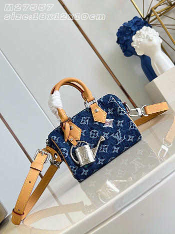 Kitlife Louis Vuitton Speedy 18 Bandoulière Blue Denim M27557 18x12x10cm