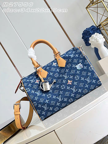 Kitlife Louis Vuitton Speedy 30 Bandoulière Bag Blue M27556 34x22x19cm